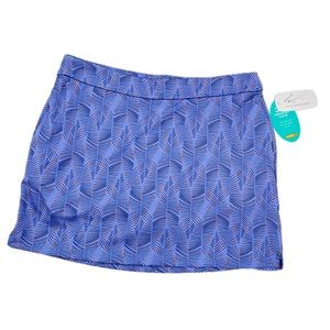 Greg Norman Play Dry Pull-On Golf Skort Leaf Print Purple Size Large, NWT